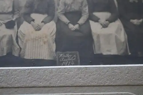 tolles altes Gruppenfoto auf Pappe Firma Walter u. Rudolph Zigarren ? 1914