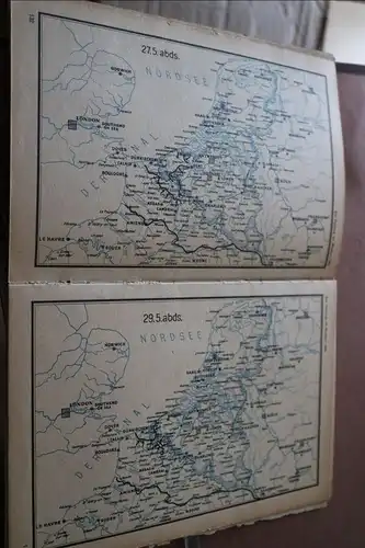 alte Buchseiten ?  Karten - Feldzug im Westen, Norwegen und Polen