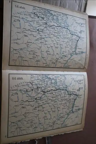 alte Buchseiten ?  Karten - Feldzug im Westen, Norwegen und Polen