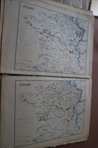 alte Buchseiten ?  Karten - Feldzug im Westen, Norwegen und Polen