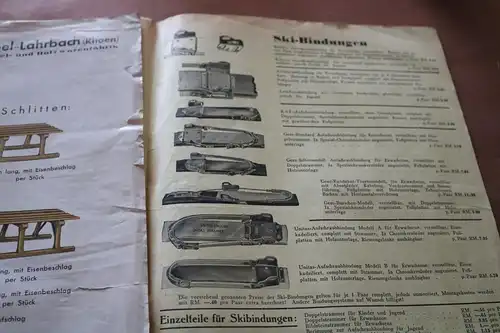 kleiner alter Produktkatalog Rodel - Holzwaren-Fabrik - Gebrüder Zeyher Grunbac 