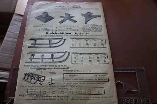 kleiner alter Produktkatalog Rodel - Holzwaren-Fabrik - Gebrüder Zeyher Grunbac 