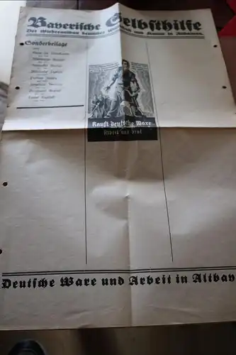 alte Vordruckzeitung  Bestellung Inserate Sonderbeilage Bayerische Selbsthilfe