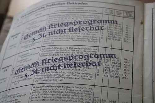 zwei identische alte Produktblätter Metallogen Elektroden - Gelsenkirchen 30-40r