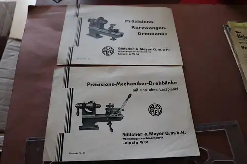 alte Produktblätter - Drehbänke - Böttcher & Meyer GmbH Leipzig 30-40er Jahre