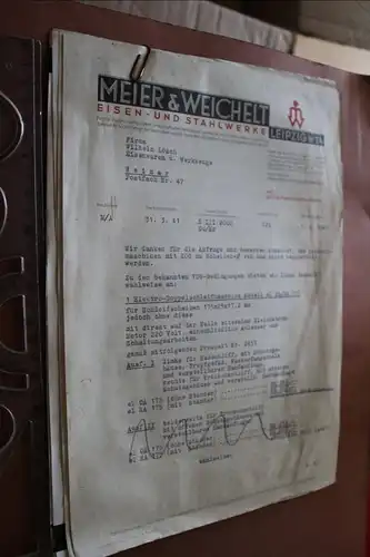 alte Produktblätter - Meier & Weichelt Eisen -und Stahlwerke Leipzig 1941