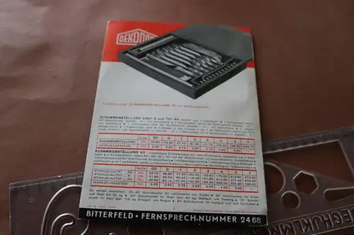 ein Produktblatt - Oekonom Drehwerkzeuge Bitterfeld  30-40er Jahre 