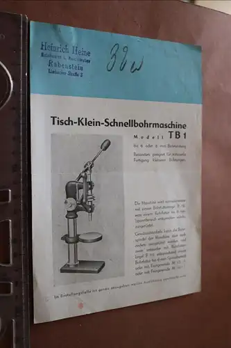 ein Produktblatt - Heinrich Heine - Schnellbohrmaschine TB 1