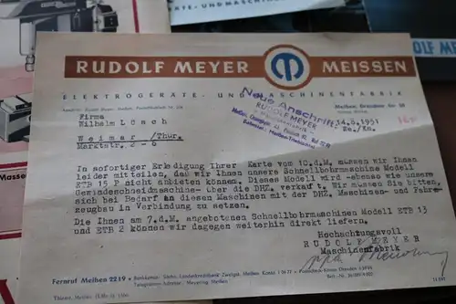 vers. Produkteblätter und Preislisten - Rudolf Meyer Meissen -  30-50er Jahre