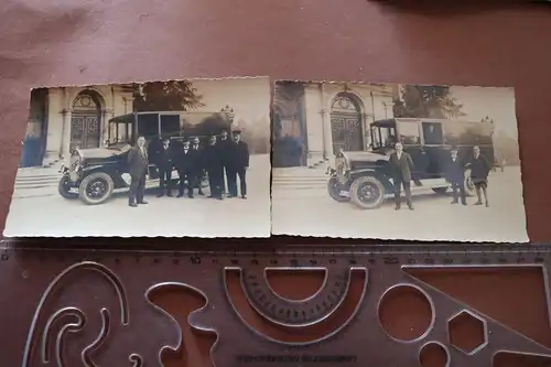 zwei alte Fotos - Oldtimer Benz - Bestattungswagen ??? 1910-20 ???