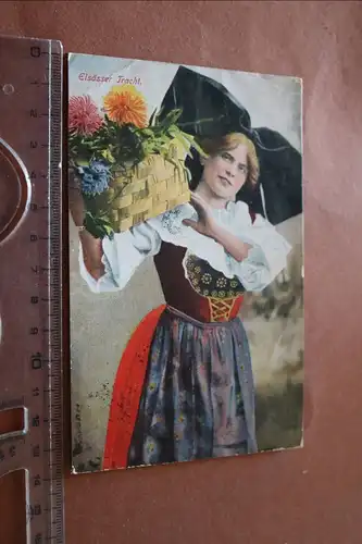 tolle alte Karte - Frau in Tracht  Elsass 1916