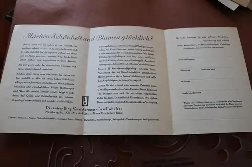 tolle alte Werbekarte Antwortkarte - Deutscher Ring Versicherungen