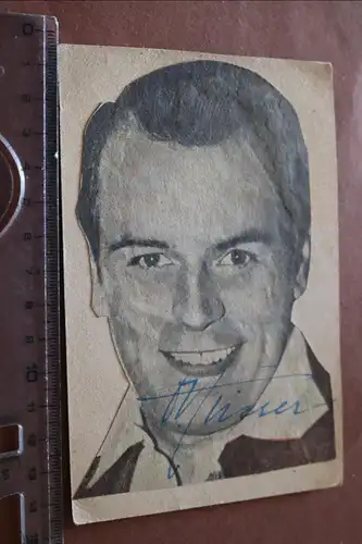 tolle alte selbstgebastelte Autogrammkarte mit original Signatur - Person ???