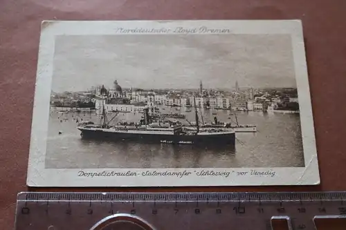 tolle alte Karte - Salon-Dampfer Schleswig  vor Venedig - Nordd. Lloyd Bremen
