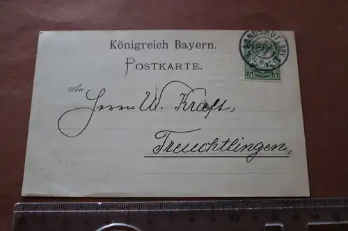 tolle alte Ganzsache - Postkarte Königreich Bayern Jos. Gremmer´s Tabakfabrik 19