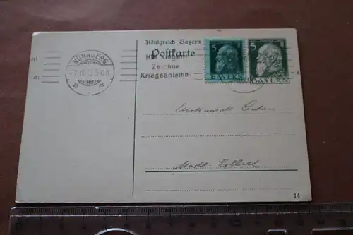 tolle alte Ganzsache - Postkarte Königreich Bayern 1918