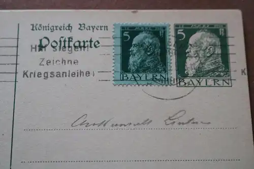 tolle alte Ganzsache - Postkarte Königreich Bayern 1918