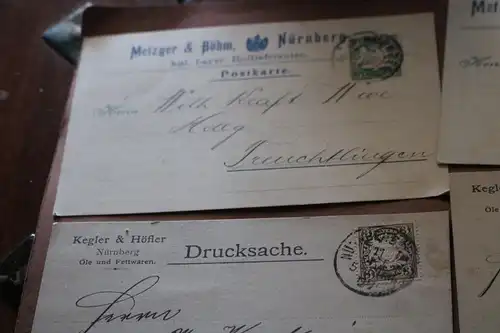 acht tolle alte Postkarten von Firmen aus Nürnberg  1910-19