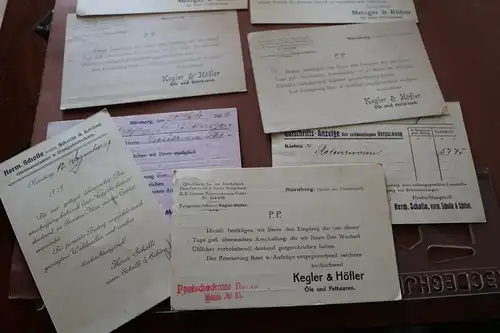 acht tolle alte Postkarten von Firmen aus Nürnberg  1910-19