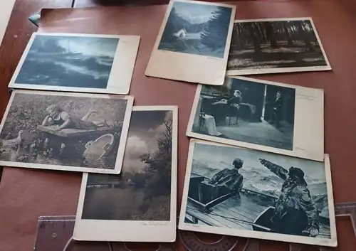 sieben tolle alte Karten mit Poststempel aus  Mähr. Schönberg 1919