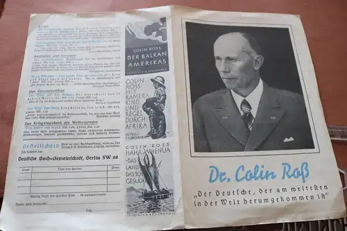 altes Werbeblatt für Colin Ross Bücher - 20-40er Jahre ???