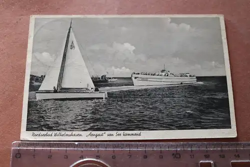 tolle alte Karte Wilhelmshaven Rüstringen Schiff Arngast von See kommend