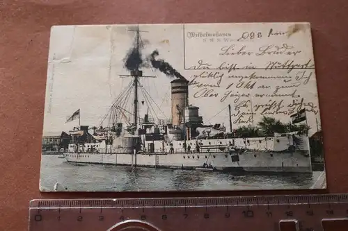 tolle alte Karte SMS Württemberg  Wilhelmshaven 1902