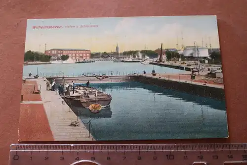 tolle alte Karte Wilhelmshaven  Hafen und Schleusen  1910-20 ??