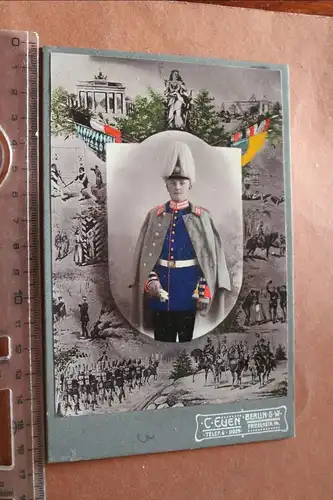 topp Kabinettfoto coloriert - Soldat mit Paradehelm - Berlin