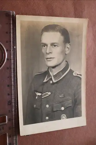 altes Foto - Portrait eines Offiziers   kleine Bandspange, EK II Band - Wolfen