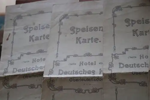 fünf tolle alte handgeschriebene Speisekarten - Deutsches Haus Oberleutensdorf