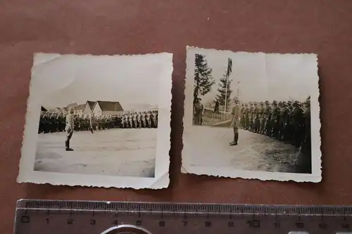 zwei tolle alte Fotos - Soldaten angetreten - Ort ???