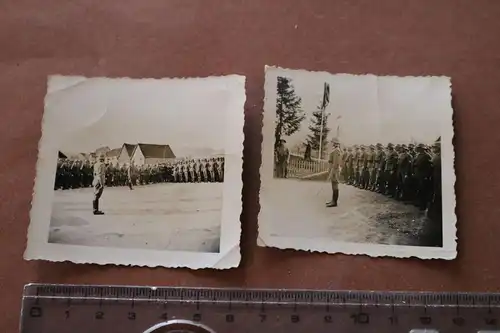 zwei tolle alte Fotos - Soldaten angetreten - Ort ??? 