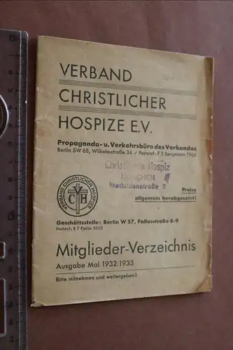 altes Heft - Mitglieder-Verzeichnis des Verband Christlicher Hospitze e.V., 1932