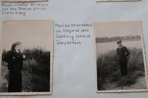 alte Albumseite vier Fotos - Matrose Schnellboot Mittelmeer 1942 Kriegsgefangens