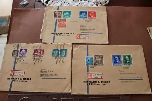 drei alte Briefumschläge mit Sondermarken Einschreiben - 40er Jahre 