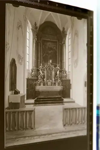 tolles altes Glasnegativ - Kirche Kirchenaltar Kreuzkirche München  20-30er Ja