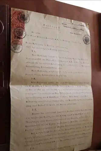 toller alter Arbeitsvertrag der Firma Karstadt AG 1921 