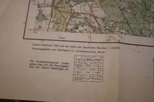 tolle alte Landkarte - Lüneburger Heide 1940