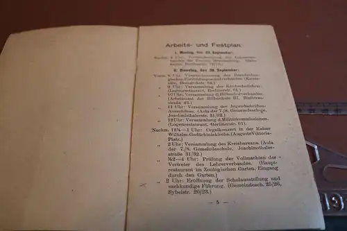 tolle alte Festkarte  Brandenb. Provinzial-Lehrerversammlung Charlottenburg 1913