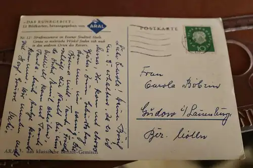 tolle alte Aral - Postkarte - Das Ruhrgebiet -  Essen Steele 1960
