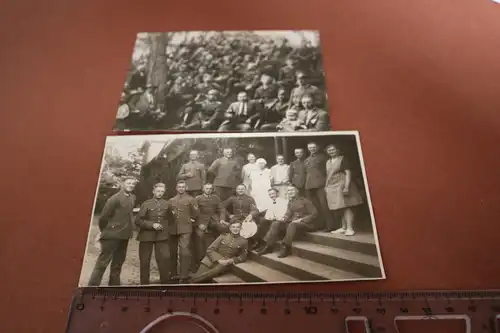 zwei tolle alte Gruppenfotos  eines Soldaten -  Munsterlager 1929 u. ???