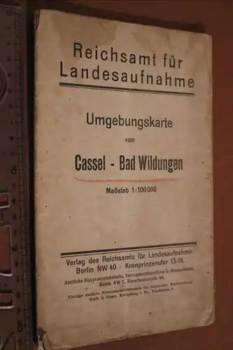 tolle alte Umgebungskarte von Cassel - Bad Wildungen - Reichsamt 1923