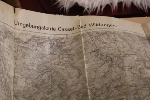 tolle alte Umgebungskarte von Cassel - Bad Wildungen - Reichsamt 1923