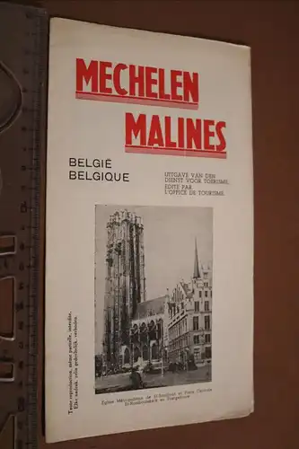 altes Werbefaltblatt Mechelen Malines Belgien - französisch , niederländisch1939