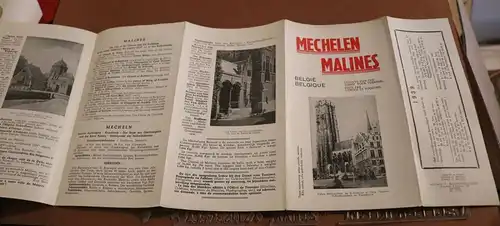 altes Werbefaltblatt Mechelen Malines Belgien - französisch , niederländisch1939