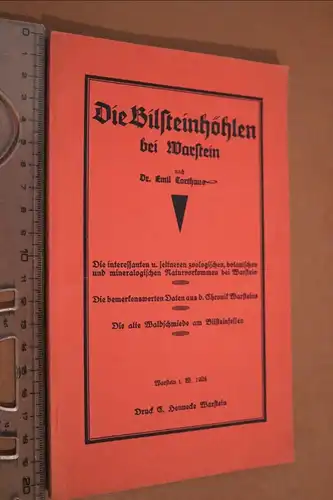 tolles altes Heft - Die Bilsteinhöhlen bei Warstein - E. Carthaus 1928