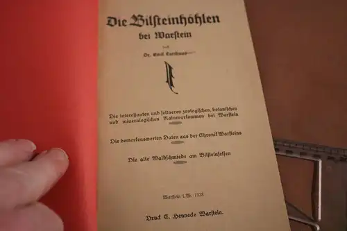 tolles altes Heft - Die Bilsteinhöhlen bei Warstein - E. Carthaus 1928