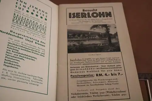 toller alter Touristenführer Westfalen Sommerfrischen des Sauerlandes 1932