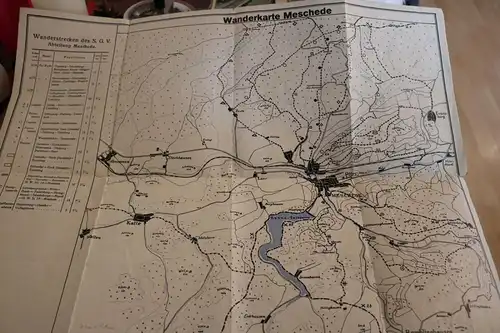 tolle alte Wanderkarte - Luftkurort Meschede Sauerland 20-30er Jahre ?